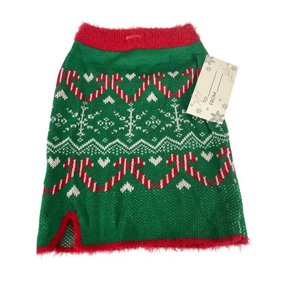 Planet Gold Christmas Candy Cane Pattern Knit Mini Skirt XS FLAW READ - Picture 1 of 7